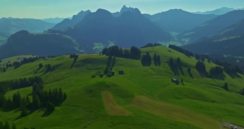 Incredible Mountainous Terrain of the Swiss Alps Pristine Stunning Green Swiss Nature in Summer