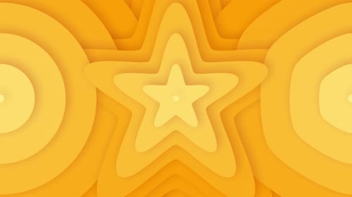 Animated Orange Star and Circle Geometric Background Loop