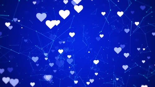 Heart Shape Icon Plexus Technology Background Loop