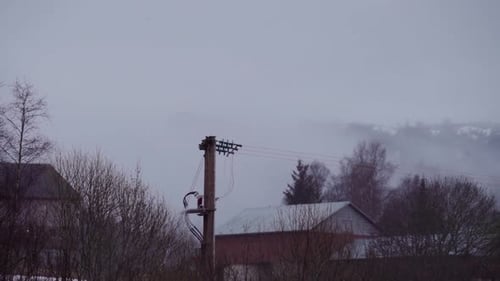 Misty Overcast Day in Rural Landscape
