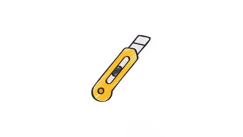 Animated Hand Drawn Utility Knife Tool Icon