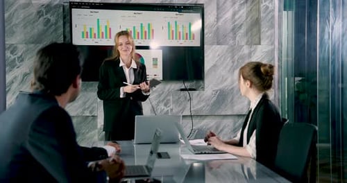 Business Meeting With Presentation of Charts and Data