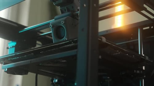 3D Printer Printing Gear Object From Plastic