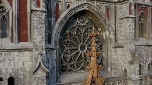 Decorative Facade of Roman Catholic Church in Kiev