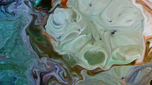 Colorful Paint Swirls in an Abstract Macro Shot