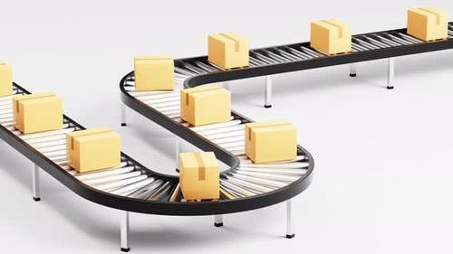 Seamless Looping Animation of Boxes on Conveyor Belt