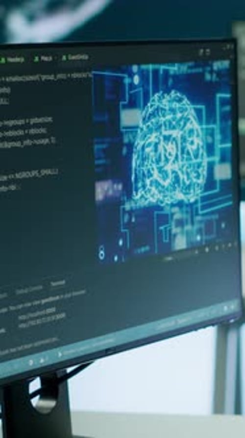 Experte für vertikale Video-Cybersicherheit überwacht die Erfassung von Informationen mithilfe von AI Brain