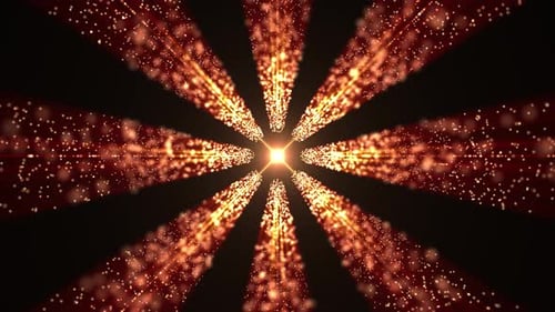 Digital tunnel of flickering particles, traveling in cyberspace, flying in a digital technological