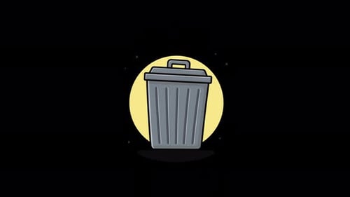 Animated Trash Can Closing Lid with Subtle Motion