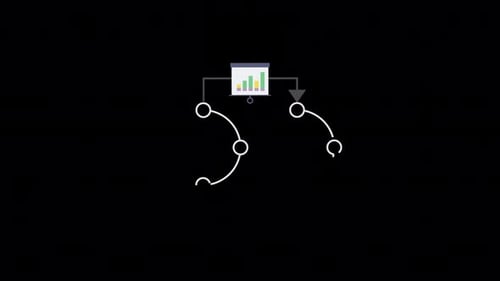 Flat Design Data Flow Technology Animation