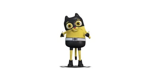 Talking Character Cat on White Background