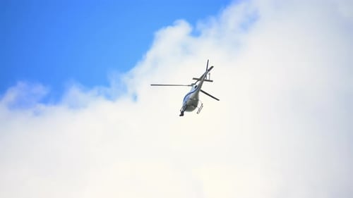 Helicopter is Hovering in the Air Its Main Rotor Generated Enough Lift Keeping It Stationary in the