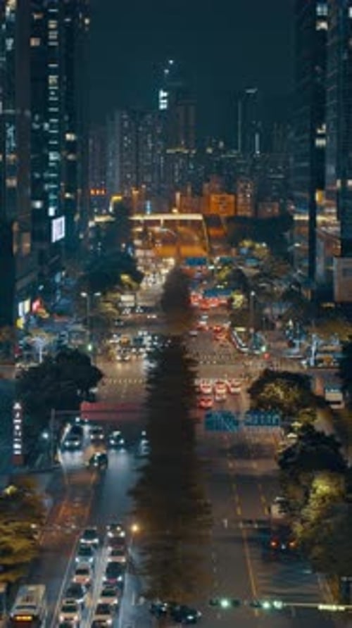 Vertical View Of Shenzhen Cityscape, China