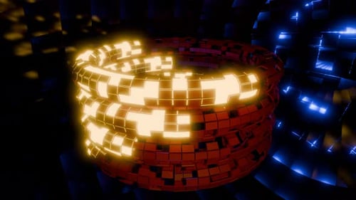 Modern Animation 4 K Vj Loop – Sleek Abstract Motion Background Red Blue Gold