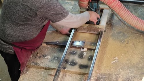 Focused Carpentry Work at a Table Saw a Testament to Attention to Detail Reflects the Resurgence of