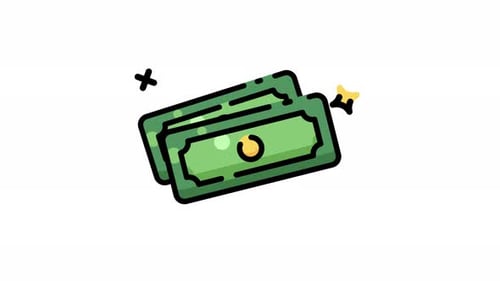 Animated Money Bills Financial Payment Icon