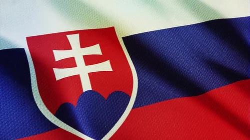 Slovakia National Flag Waving Background Animation