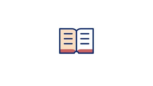 Animated Flat Design Book Icon with Bookmark
