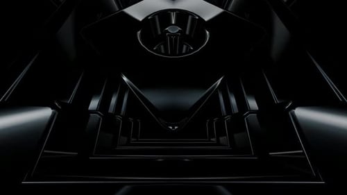 Abstract Black Geometric Tunnel Loop Background