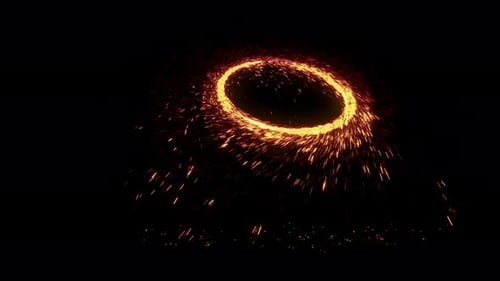 Fiery Sparks Swirling Ring Transition Reveal
