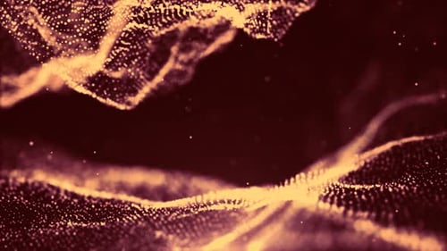 Abstract dark background as a loopable sequence with glow particles and depth of field. 3d render of