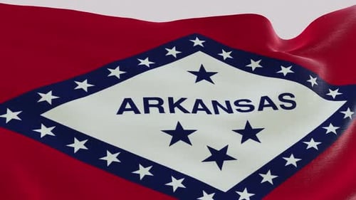 Realistic Waving Flag of Arkansas State