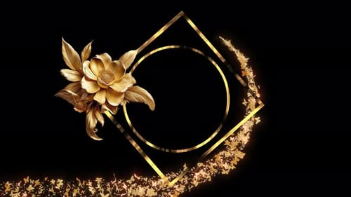 Elegant Golden Floral Frame Reveal with Glowing Particles