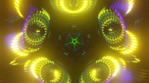 Buntes fünfzackiges Sternform-Muster Animation Visuelles 3D-Mandala Spirituelles Muster
