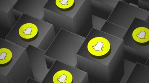 Snapchat Logo Animation In Gradient 3D Cubes