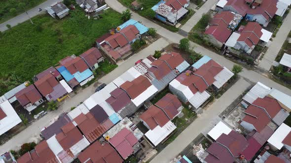 Aerial view of subsidized housing development in South Kalimantan ...