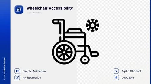 Animated Wheelchair and Virus Outline Icon