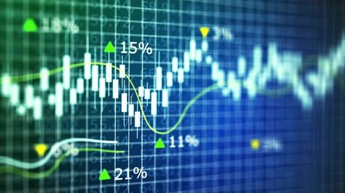 Red Stock Market Candlestick Chart Showing Financial Trading Trends
