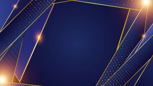 Elegant Blue Gold Geometric Frame Background