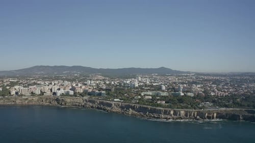 Aerial View of City on the Coastline