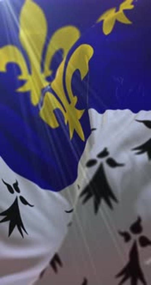 Waving Brittany and French Flag Fluid Motion Graphic
