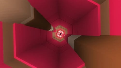 High Tech Digital Tunnel Animation Video. Sci-fi Futuristic Tunnel Background. Camera Flying Through