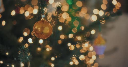 Christmas Tree with Twinkling Festive Holiday Lights
