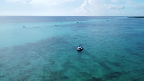 Caribbean Sea. Boats heading toward the national park