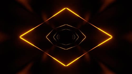 Orange Neon Light Tunnel Background Vj Loop In HD