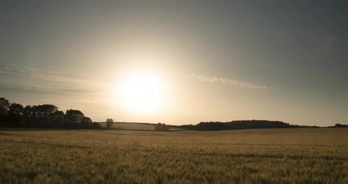 Sun Travelling Across Sky Time Lapse In Field