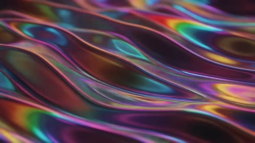 Holographic Multicolored Liquid Metal Wavy Texture
