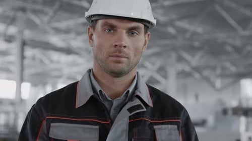 Engineer Plan of Manufacture Work. Caucasian Inspection People in Hard Hat Or