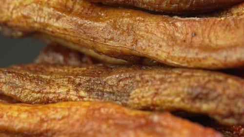 Close Up Stack of Bananas