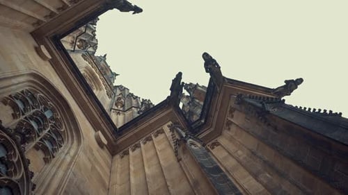 Closeup View on Gothic Cathedral of St