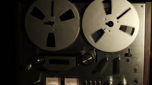 Top View Retro Tape Player During Playback