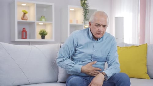 Old man with nausea.