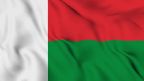 Realistic Waving Flag of Madagascar Animation