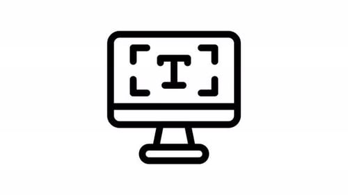 graphic desigtext tool line icon animation