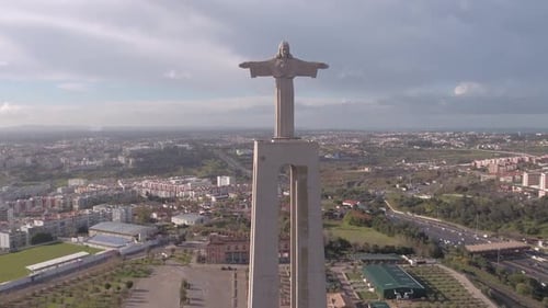 Aerial view of Christ the King statue.