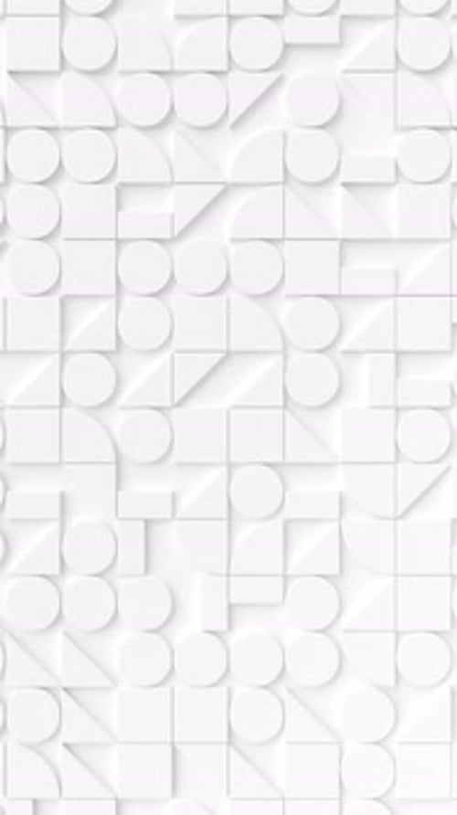 Seamless White Geometric 3D Pattern Loop Background